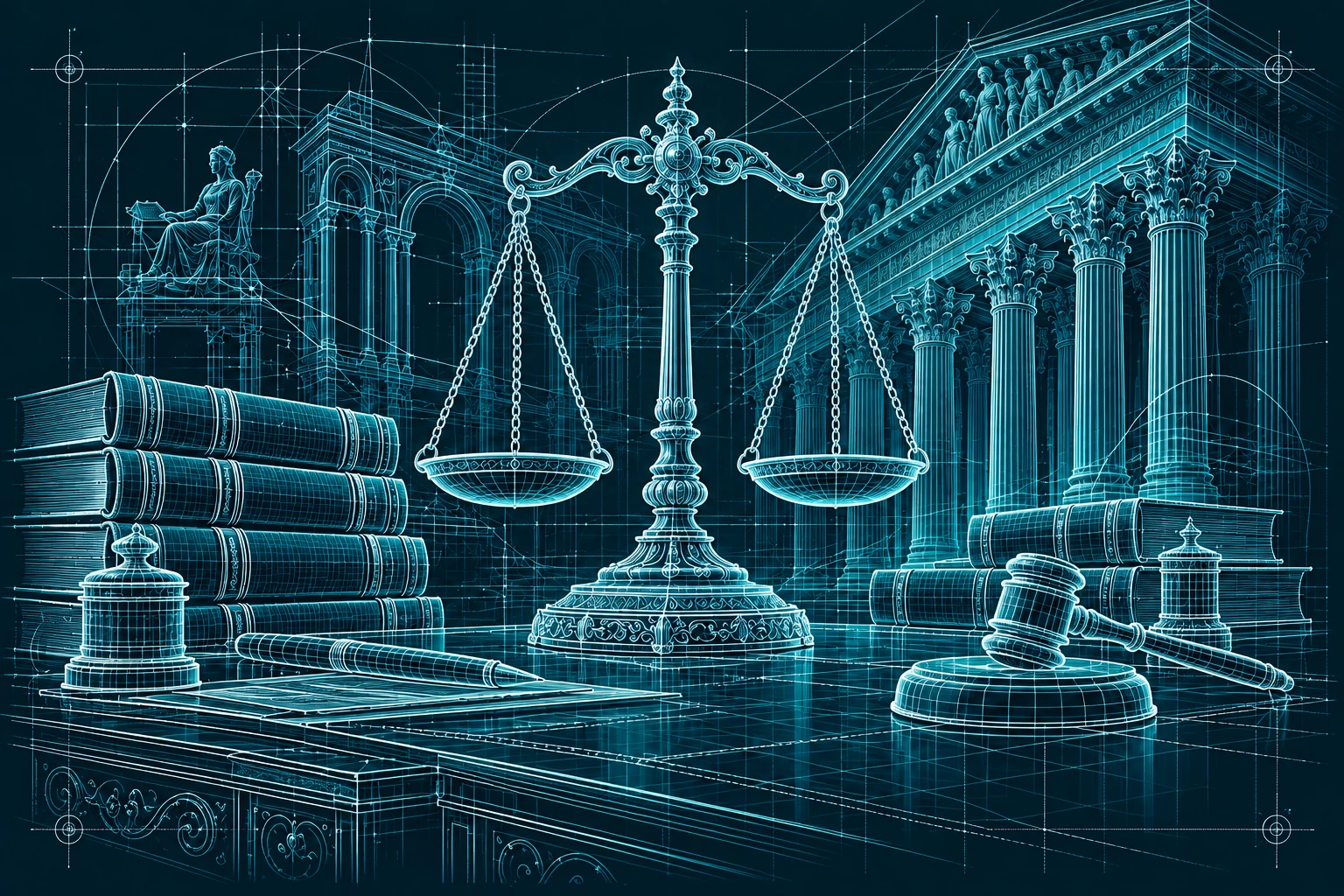 Detailed blueprint illustration for Law